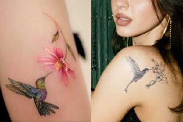 hummingbird flower tattoo